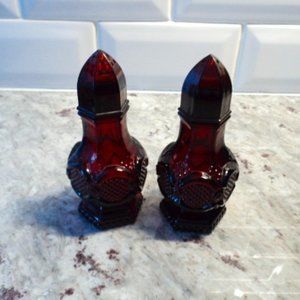 Avon Cape Cod ruby red glass salt & pepper set